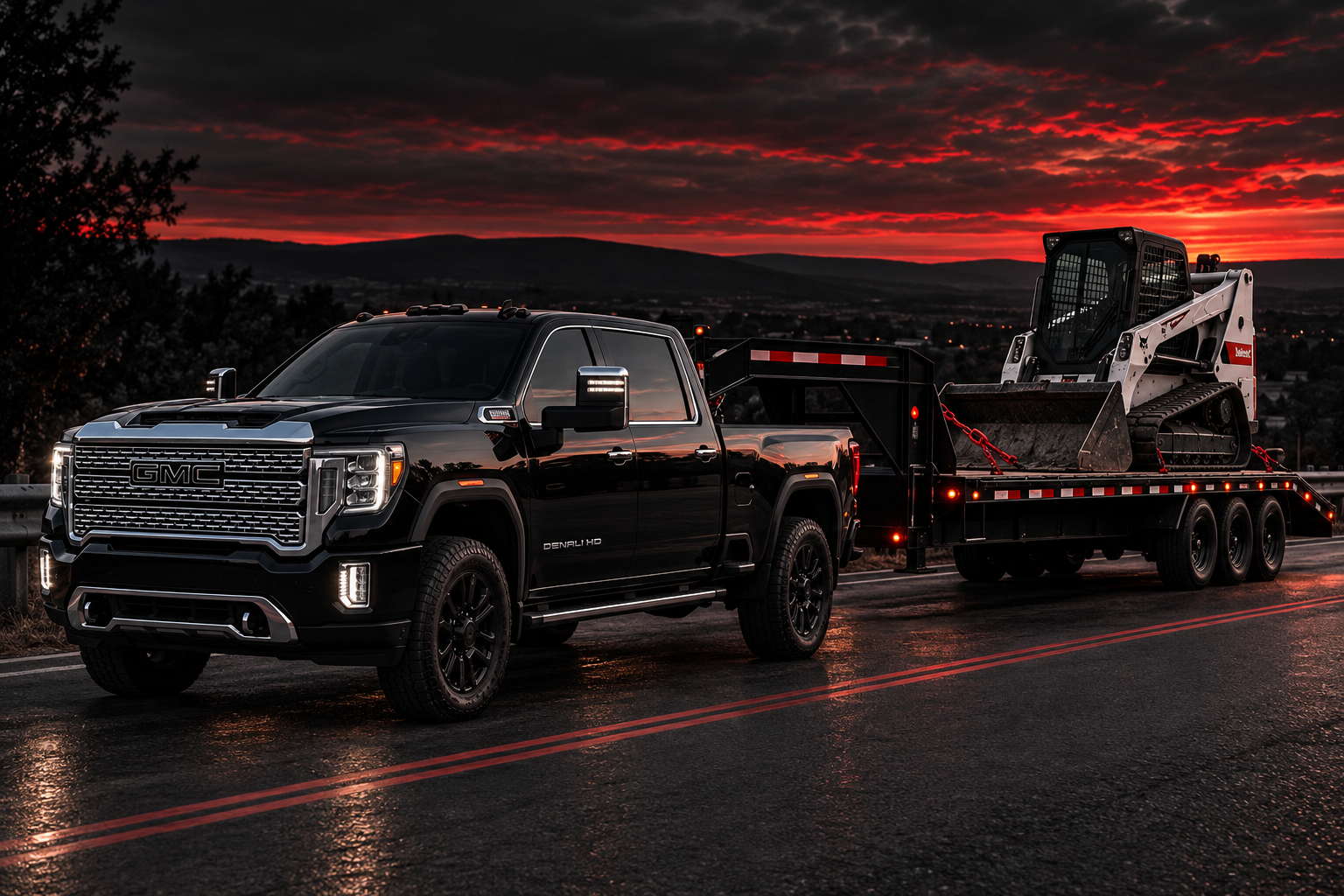 Black GMC Denali HD towing equipment for B&E Towing & Transportation